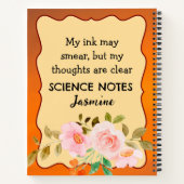 左利き専用ノートブック - かわいい花柄スタイル ノートブック (裏面)