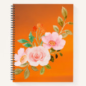 左利き専用ノートブック - かわいい花柄スタイル ノートブック (正面)