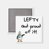 左利誇りを持ったきで!手離れおもしろい諺 マグネット (正面/裏面)