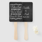 左右の黒板のサインを結婚選ぶ ハンドファン (正面&裏面)