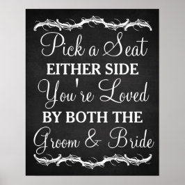 左右の黒板のサインを結婚選ぶ ポスター