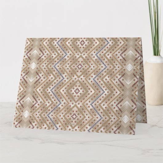 左右対称のデザイン機能を示す茶色の敷物 カード (裏面)