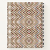 左右対称のデザイン機能を示す茶色の敷物 ノートブック (裏面)