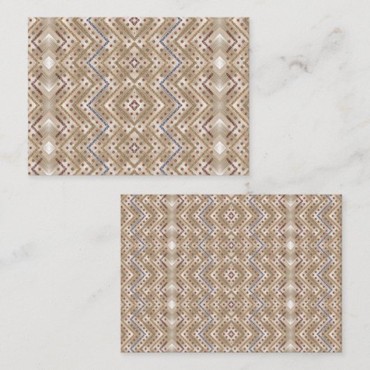 左右対称のデザイン機能を示す茶色の敷物 予約カード (正面/裏面)