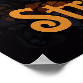 左右対称のモザイクチーターのステンドグラスのアート ポスター (角)