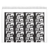 左右対称の白い幾何学的デザインと鮮明な円 カレンダー (カバー)