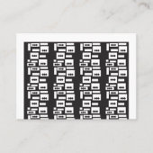 左右対称の白い幾何学的デザインと鮮明な円 プレイスカード (正面)