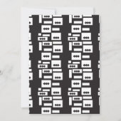 左右対称の白い幾何学的デザインと鮮明な円 招待状 (正面)