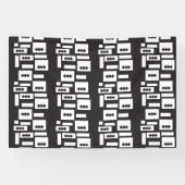 左右対称の白い幾何学的デザインと鮮明な円 横断幕 (横)