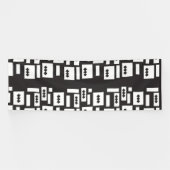 左右対称の白い幾何学的デザインと鮮明な円 横断幕 (横)