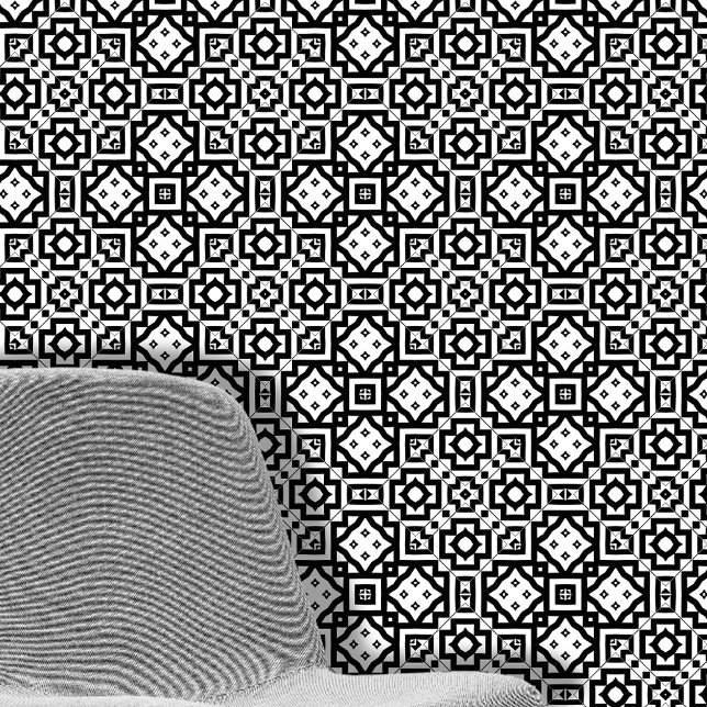 左右対称の白黒のジオメトリックモチーフ 壁紙 (クリエイターアップロード済み)