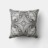 左右対称の白黒の装飾芸術 クッション (裏面)