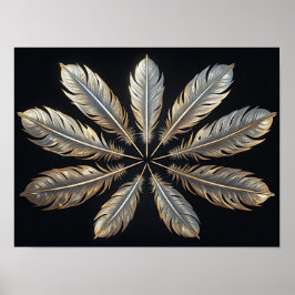 左右対称の羽：黄金と銀のエレガンス ポスター