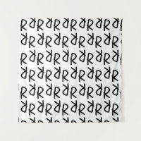 左右対称のRラインアートTシャツ、ミニマリストの落書きAb