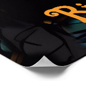 左右対称モザイクキリンのステンドグラス・アート ポスター (角)