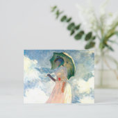 左向きの傘を持つモネの女 インビテーションポストカード (スタンド正面)