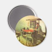 左向きの織り手 スピニングホイール マグネット (正面/裏面)