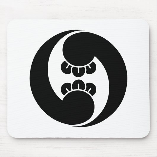 左向きの2つの唐草紋様が2つ マウスパッド (正面)