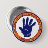 左国際的着陸者の日ボタン 缶バッジ (正面&裏面)