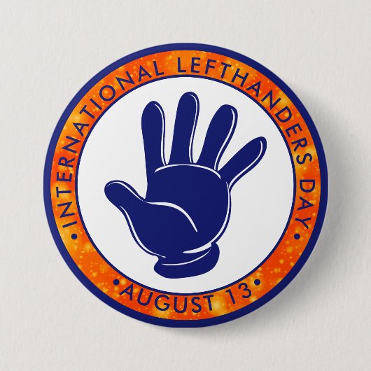 左国際的着陸者の日ボタン 缶バッジ (正面)