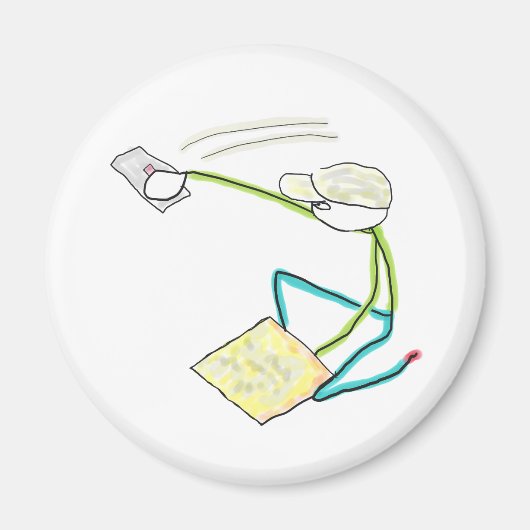 左官のスティックマン マグネット (正面)