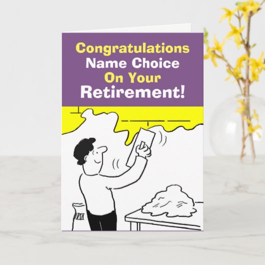 左官退職 カード (黄色い花)