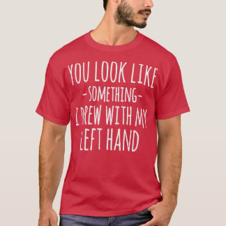左手で描いたような見た目ですね F Tシャツ