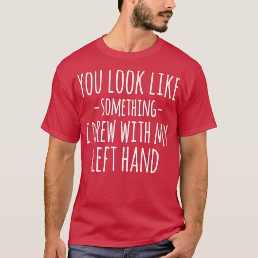 左手で描いたような見た目ですね F Tシャツ (正面)