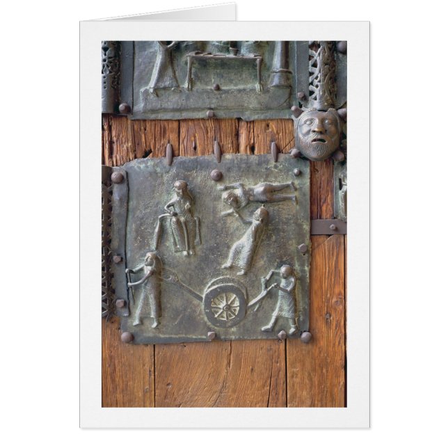 左手のドアからのパネル、12世紀(bronz (正面)