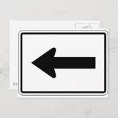 左矢印通り標識 ポストカード (正面/裏面)