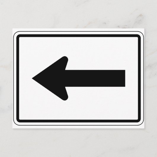 左矢印通り標識 ポストカード (正面)