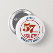 左翼の多様性ソースボタンの2 1/4インチ 缶バッジ (正面&裏面)