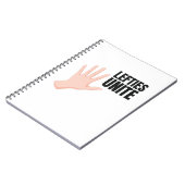 左(へ)利(い)離れの手で手渡された贈り物 ノートブック (左側)