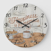 巧みなアレンジ:おいしいプレート ラージ壁時計 (正面)