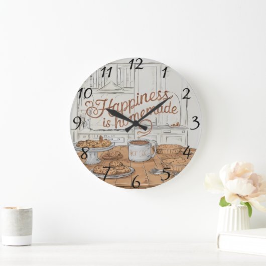 巧みなアレンジ:おいしいプレート ラージ壁時計 (ホーム)
