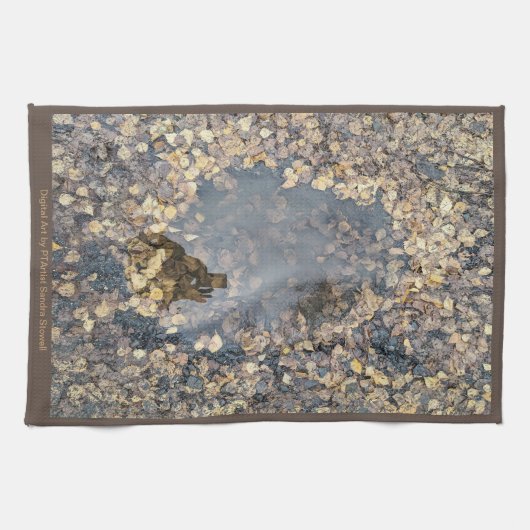 巧みなリーフ秋反射 キッチンタオル (横)