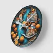 巧みな果実時間 ラウンド壁時計 (傾斜)