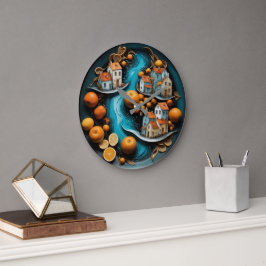 巧みな果実時間 ラージ壁時計