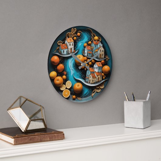 巧みな果実時間 ラージ壁時計 (オフィス)