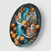 巧みな果実時間 ラージ壁時計 (傾斜)