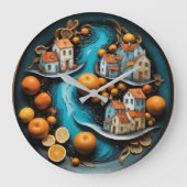 巧みな果実時間 ラージ壁時計 (正面)