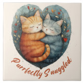 巧みに寄り集まった子猫たちの可愛らしいアートワーク タイル (正面)