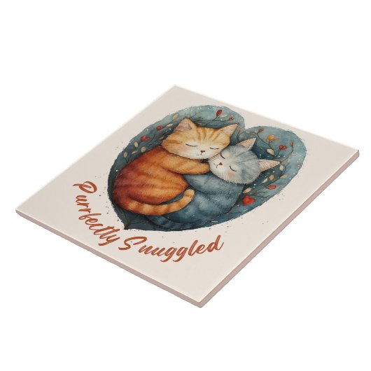 巧みに寄り集まった子猫たちの可愛らしいアートワーク タイル (側面)