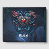 巧みに設計されたゴシックハート ゲストブック (裏面)