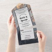 巧モダンみなユニーク抽象芸術結婚の オールインワン招待状 (貼ってはがせる)