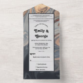 巧モダンみなユニーク抽象芸術結婚の オールインワン招待状 (内側)