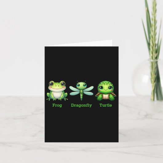 巧妙なアンチ切り株の政治ユーモアのカエルTドラゴンフライ カード (正面)