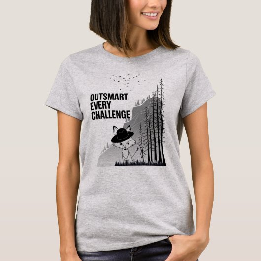 巧妙なキツネやる気を起こさせるデザイン Tシャツ (正面)