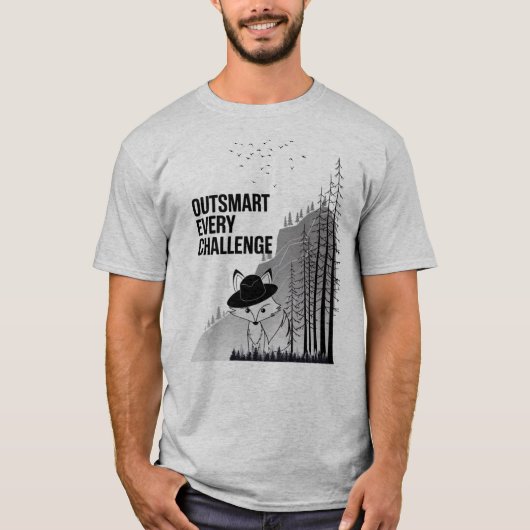 巧妙なキツネやる気を起こさせるデザイン Tシャツ (正面)