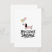 巧妙なソーセージおめでとう サンキューカード (正面/裏面)